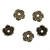 Image de Coupelles en Laiton Feuilles de Fleur Bronze Antique (Perle Convenable:10mm Dia) 10mm x 10mm, 5 Pcs                                                                                                                                                           