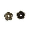 Image de Coupelles en Laiton Feuilles de Fleur Bronze Antique (Perle Convenable:10mm Dia) 10mm x 10mm, 5 Pcs                                                                                                                                                           