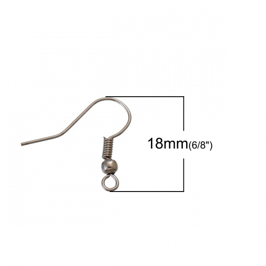 Bild von Zinklegierung + Legierung Ohrring Ohrhaken Ohrringe Mix 19mm x 18mm, Drahtstärke: (21 gauge), 250 Stück