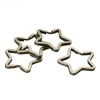 Imagen de Hierro Llaveros Estrellas de cinco puntos Tono Bronce 35mm x 33mm, 5 Unidades