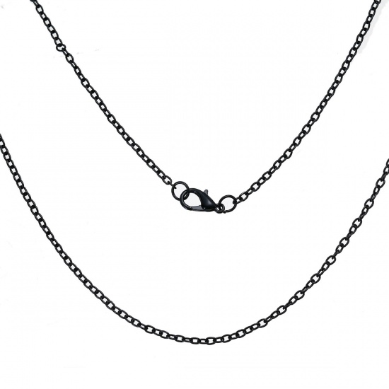 Immagine di Lega di Ferro Collana Nero Cavo Catena lunghezza: 62.0cm ,Dimensione della Catena : 3x2mm , 1 Set