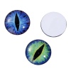 Picture of Glass Dome Seals Cabochon Round Flatback At Random Eye Pattern Transparent 25mm(1") Dia, 10 PCs