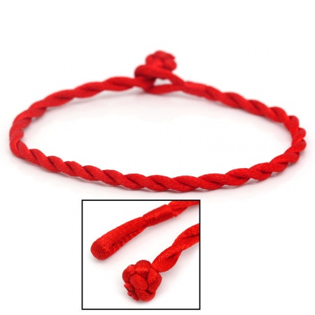 Poliestere String Kabbalah Rosso Intrecciato Amicizia  lunghezza:21cm(8 2/8") long - 19cm(7 4/8") long, 30 Pz