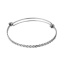 Picture of 304 Stainless Steel Charm Expandable Bangles Bracelets Double Bar Round Silver Tone 20cm(7 7/8") long, 1 Piece