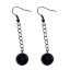 Immagine di Ottone Orecchini a Perno Accessori Tondo Nero Basi per Cabochon (Addetti: 10mm) 59mm x 12mm posta / filo: ( 0.7mm )， 2 Pz