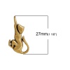 Picture of Brass Hook Clasps Cat Gold Tone Antique Gold 27mm(1 1/8") x 13mm( 4/8"), 2 PCs                                                                                                                                                                                