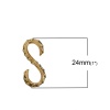 Bild von Messing Hakenverschluss S-Form Goldenfarben 24mm x 11mm, 2 Stücke