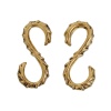Bild von Messing Hakenverschluss S-Form Goldenfarben 24mm x 11mm, 2 Stücke