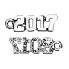 Picture of Zinc Based Alloy Charms Number " 2017 " Antique Silver 20mm( 6/8") x 6mm( 2/8"), 20 PCs