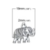 Image de Breloque au Style Bohème Chic en Alliage de Zinc 3D Animal Eléphant Argent Vieilli 19mm x 16mm, 20 Pcs