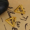 Imagen de Latón 3D Geométrico Colgantes Triángulo Chapado en Oro Hueco 14mm x 12mm, 3 Unidades                                                                                                                                                                          
