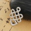 Picture of Brass Charms Fish Animal Silver Tone Celtic Knot Hollow 26mm(1") x 17mm( 5/8"), 3 PCs
