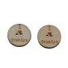 Picture of Natural Wood Sewing Buttons Scrapbooking 2 Holes Round Message " I Love Grandpa " Pattern 20mm( 6/8") Dia, 50 PCs