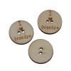 Picture of Natural Wood Sewing Buttons Scrapbooking 2 Holes Round Message " I Love Grandpa " Pattern 20mm( 6/8") Dia, 50 PCs