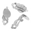 Immagine di Ottone clip orecchio Accessori Tondo Tono Argento Basi per Cabochon (Addetti: 12mm) 22mm x 12mm, 10 Pz