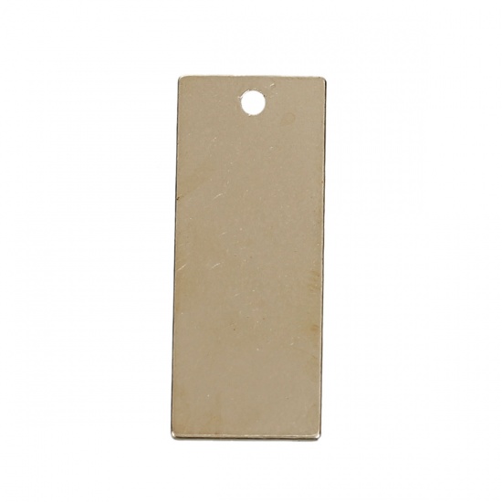 Picture of Brass Blank Stamping Tags Charms Rectangle Gold Plated 25mm(1") x 10mm( 3/8"), 10 PCs                                                                                                                                                                         