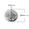 Picture of Zinc Based Alloy Wax Seal Charms Irregular Antique Silver Color Travel Compass 29mm(1 1/8") x 28mm(1 1/8"), 5 PCs