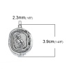 Picture of Zinc Based Alloy Wax Seal Pendants Irregular Antique Silver Owl 39mm(1 4/8") x 29mm(1 1/8"), 3 PCs