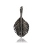 Picture of Brass Charms Feather Antique Silver Color 27mm(1 1/8") x 13mm( 4/8"), 2 PCs