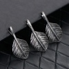 Picture of Brass Charms Feather Antique Silver Color 27mm(1 1/8") x 13mm( 4/8"), 2 PCs                                                                                                                                                                                   