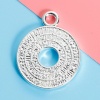 Picture of Brass Pendants Round Silver Plated Circle 32mm(1 2/8") x 26mm(1"), 1 Piece