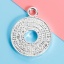 Immagine di Ottone Ciondoli Tondo Argento Placcato Circolo 32mm x 26mm , 1 Pz