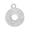 Picture of Brass Pendants Round Silver Plated Circle 32mm(1 2/8") x 26mm(1"), 1 Piece