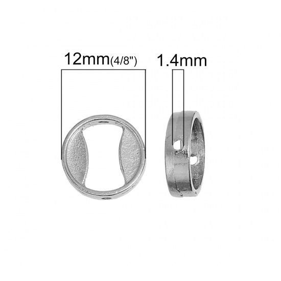 Immagine di Lega di Zinco La Perla di Luna Basi Ciondoli Cabochon Tondo Tono Argento Basi per Cabochon (Adatto 10mm) 12mm Dia, 30 Pz