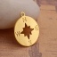 Immagine di Ottone Charms Tondo Oro Placcato Viaggi Bussola Filigrana 23mm x 20mm , 2 Pz