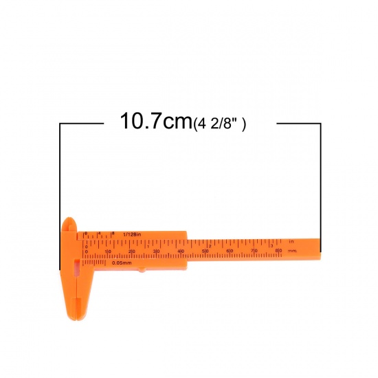 Immagine di Resina Calibro a Corsoio Arancione 10.7cm x 4.4cm, Metrica Range 0-80 mm, 1 Pz