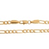 Picture of Brass Jewelry 3:1 Figaro Link Curb Chain Necklace Oval Gold Plated 55.5cm(21 7/8") long, Chain Size: 11x4mm(3/8"x1/8") 7x4.5mm(2/8"x1/8"), 1 Piece