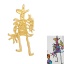 Image de Pendentif Dessin d'Enfant en Laiton Clown Doré 31mm x 16mm, 1 Pièce