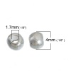 Immagine di Lega di Zinco Separatori Perline Tondo Argento Placcato Circa 4mm x 3mm, Foro:Circa 1.7mm, 300 Pz