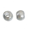 Immagine di Lega di Zinco Separatori Perline Tondo Argento Placcato Circa 4mm x 3mm, Foro:Circa 1.7mm, 300 Pz