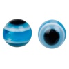 Bild von Harz Perlen Rund Blau Böser Blick Evil Eye Muster 6mm D Loch: 1.5mm 100 Stück
