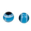 Picture of Resin Bubblegum Beads Round Blue Evil Eye Stripe About 6mm Dia, Hole: Approx 1.5mm, 100 PCs