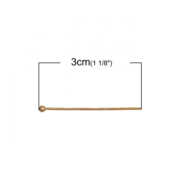 Imagen de (21 gauge) Zamak Pinchos Color Oro de 14K 30mm longitud, 30 Unidades