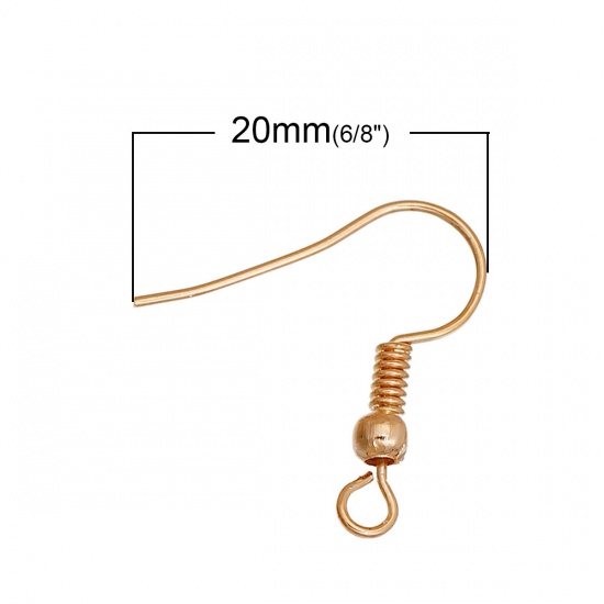 Picture of Zinc Based Alloy Ear Wire Hooks Earrings For DIY Jewelry Making Accessories 14K Gold Color 20mm x 19mm, 20 PCs