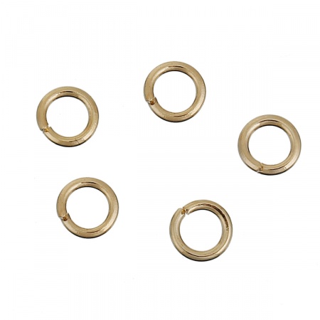 0.7mm Lega di Zinco Aperto Stile Anello di Salto Tondo 14k Vero Oro Placcato 4mm Dia, 100 Pz