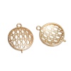 Picture of Brass Connectors Honeycomb Gold Plated Round Hollow 21mm( 7/8") x 17mm( 5/8"), 3 PCs