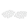 Изображение Латунь Кабошоны украшение Соты Посеребренный ажурная резьба 43мм x 26мм, 2 ШТ                                                                                                                                                                                 