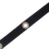 Picture of Faux Suede Velvet Choker Necklace Gold Plated Black Round Clear Rhinestone 33cm(13") long, 1 Piece