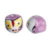 Picture of Ceramic Spacer Beads Owl Animal Multicolor About 16mm x 16mm, Hole: Approx 2.6mm, 5 PCs