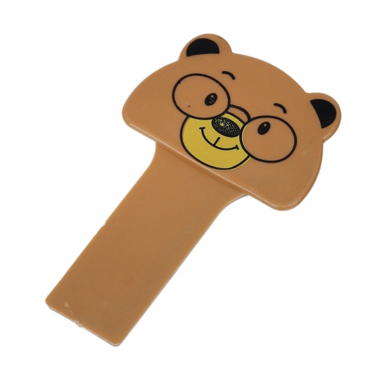 Picture of Plastic Portable Closestool Toilet Seat Lifter Handle Bear Animal Brown 10cm(3 7/8") x 6.2cm(2 4/8"), 1 Piece