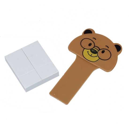 Immagine di Plastic Portable Closestool Toilet Seat Lifter Handle Bear Animal Brown 10cm(3 7/8") x 6.2cm(2 4/8"), 1 Piece