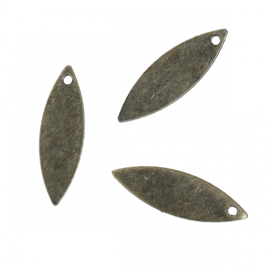 Bild von Messing Charms Marquise Bronzefarbe 16mm x 5mm, 20 Stück