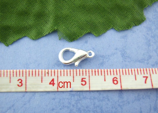 Picture of Zinc Based Alloy Lobster Clasps Silver Plated 12mm x 6mm, 1000 PCs