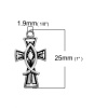 Picture of Zinc Based Alloy Charms Jesus/ Christian Fish Ichthys Antique Silver Color Cross 25mm(1") x 14mm( 4/8"), 50 PCs