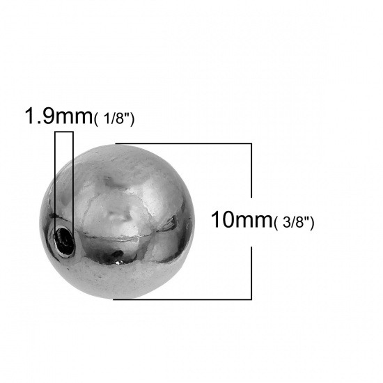 Immagine di 304 Acciaio Inossidabile Separatori Perline Tondo Tono Argento Circa 10mm Dia, Foro:Circa 1.9mm, 5 Pz