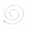 Picture of 304 Stainless Steel Link Curb Chain Necklace Silver Tone 50.5cm(19 7/8") long, Chain Size: 5x2.5mm(2/8"x1/8"), 1 Piece